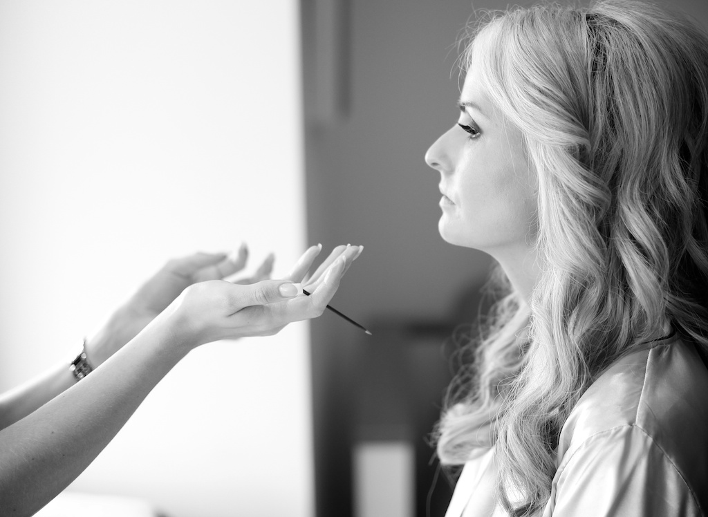 bride getting make-up 